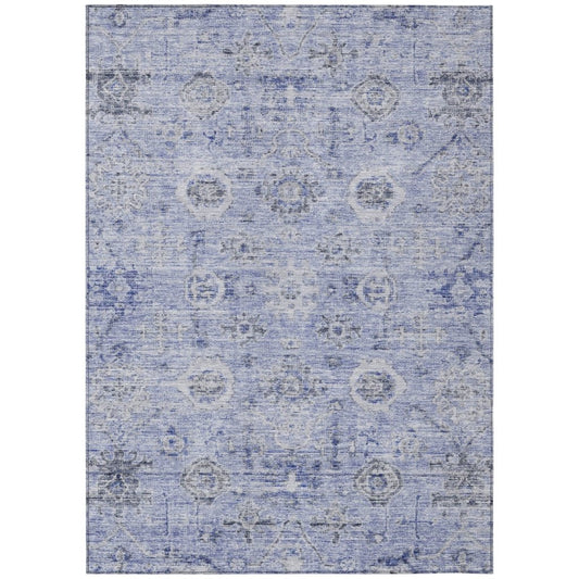 LOOMLAN Rugs Andorra Blue Washable Indoor-Outdoor Rug