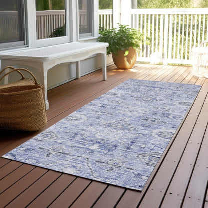 LOOMLAN Rugs Andorra Blue Washable Indoor-Outdoor Rug