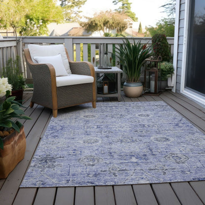 LOOMLAN Rugs Andorra Blue Washable Indoor-Outdoor Rug