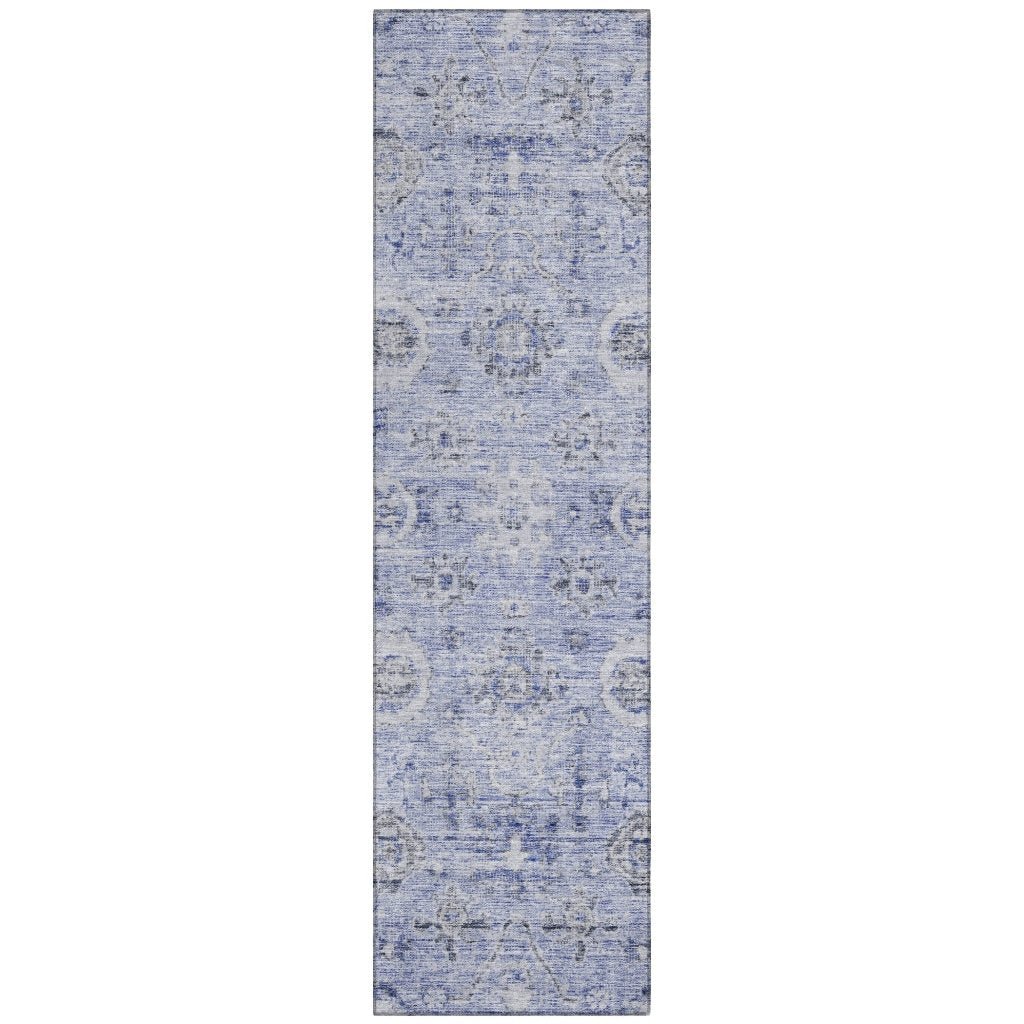 LOOMLAN Rugs Andorra Blue Washable Indoor-Outdoor Rug