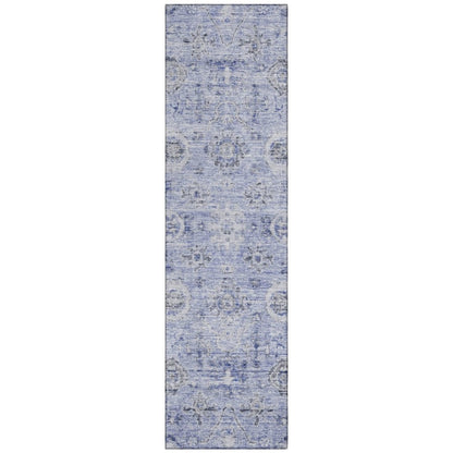 LOOMLAN Rugs Andorra Blue Washable Indoor-Outdoor Rug