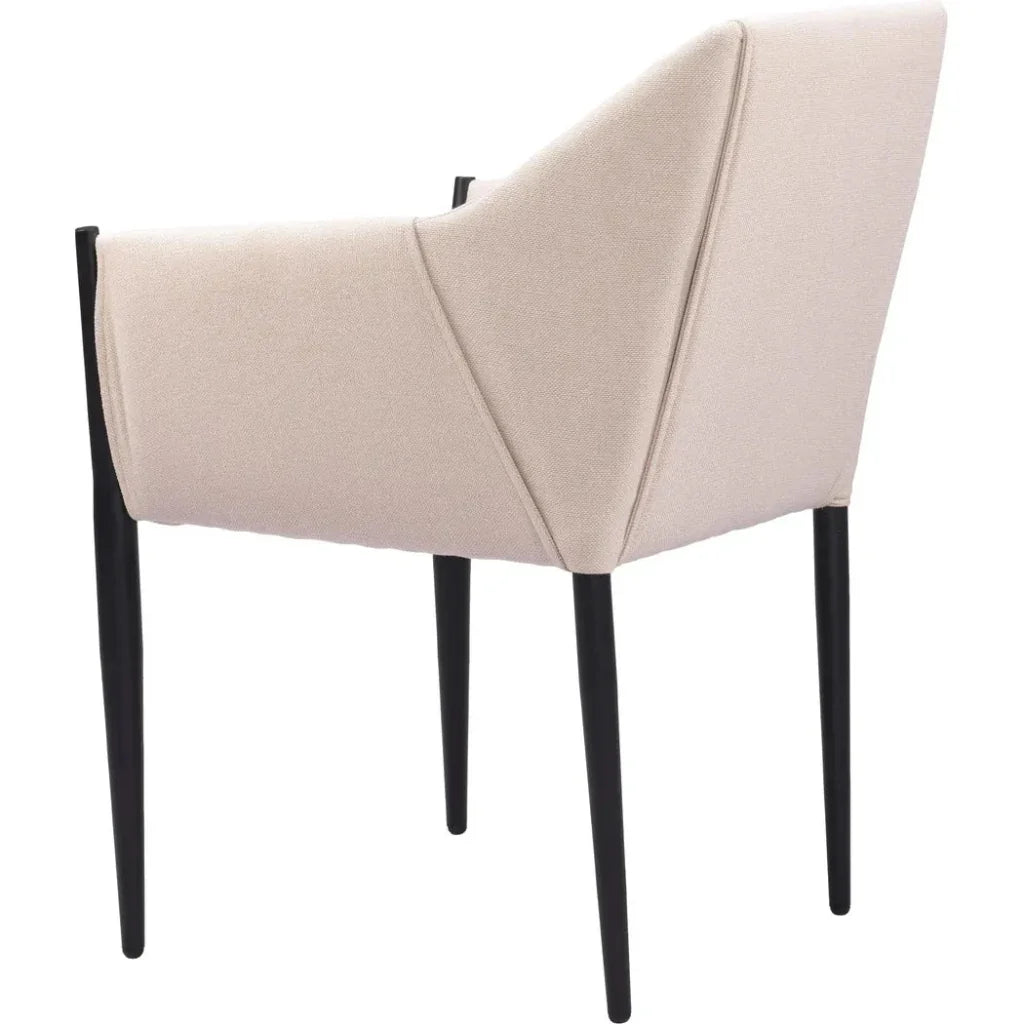 Andover Steel Beige Dining Arm Chair 2PC - LOOMLAN - Zuo Modern - Dining Chairs