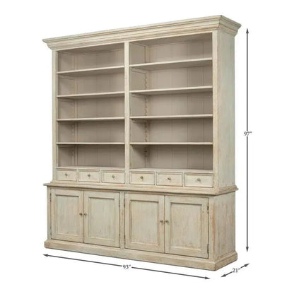 Angelique Bookcase With Cabinets and Drawers - LOOMLAN - Sarreid - Bookcases