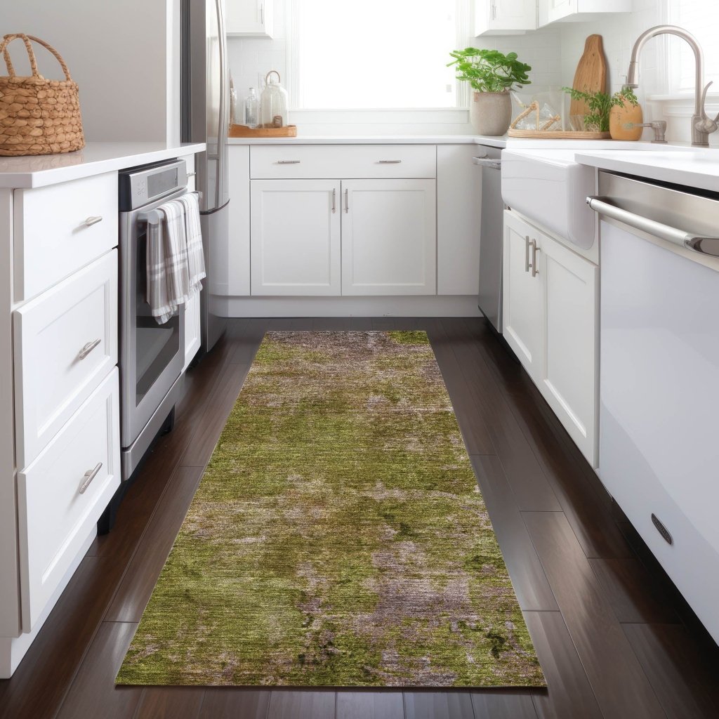 LOOMLAN Rugs Anjari Green Washable Indoor-Outdoor Rug