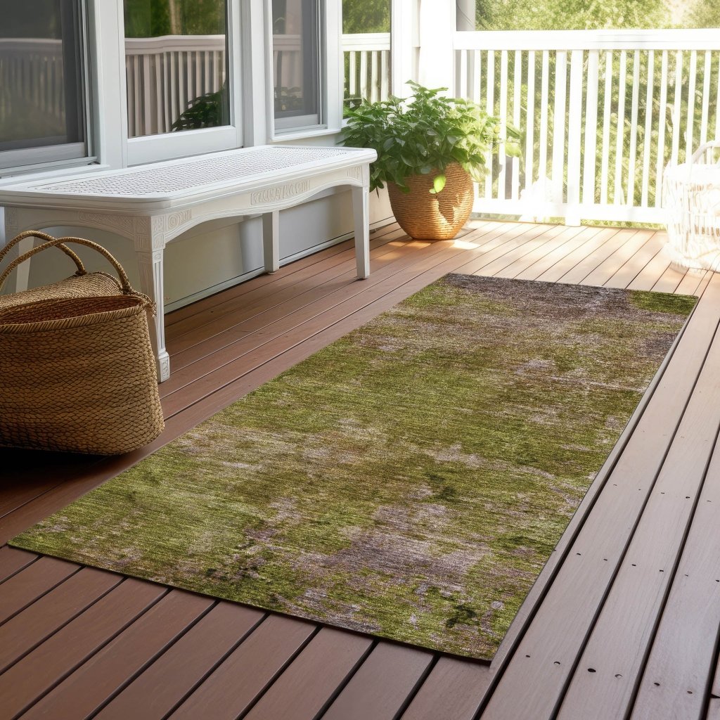 LOOMLAN Rugs Anjari Green Washable Indoor-Outdoor Rug