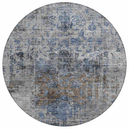 LOOMLAN Rugs Anna Blue Washable Indoor-Outdoor Rug
