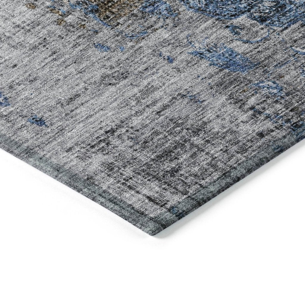 LOOMLAN Rugs Anna Blue Washable Indoor-Outdoor Rug