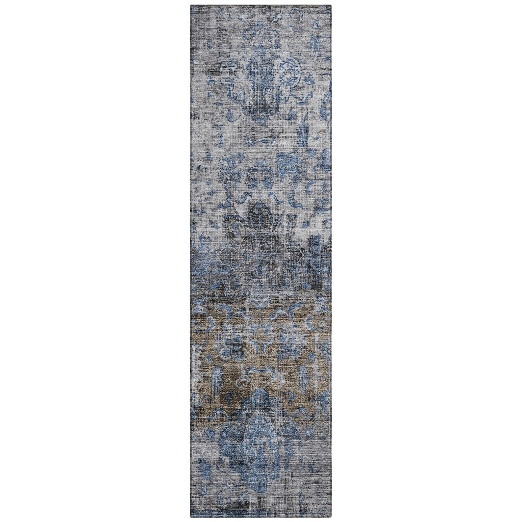 LOOMLAN Rugs Anna Blue Washable Indoor-Outdoor Rug