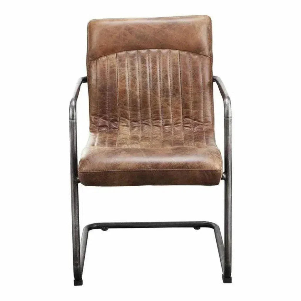 Moe's Home Ansel Grazed Leather Dining Chair (Set Of 2)