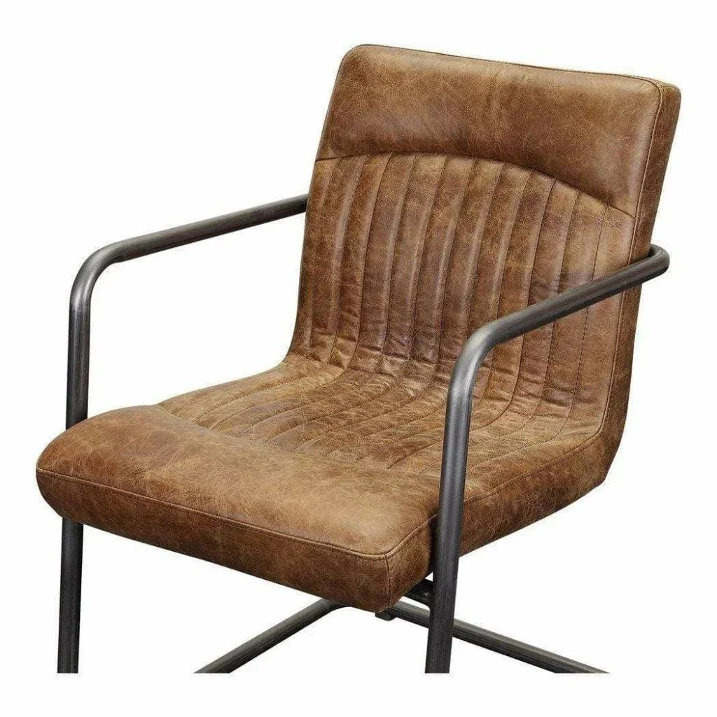 Moe's Home Ansel Grazed Leather Dining Chair (Set Of 2)