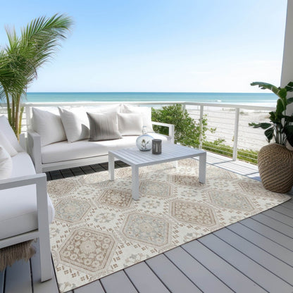LOOMLAN Rugs Antheya Ivory Washable Indoor-Outdoor Rug