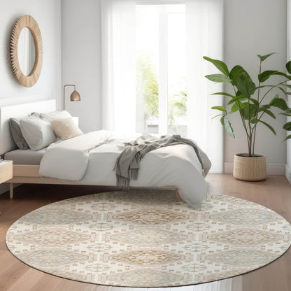 LOOMLAN Rugs Antheya Ivory Washable Indoor-Outdoor Rug