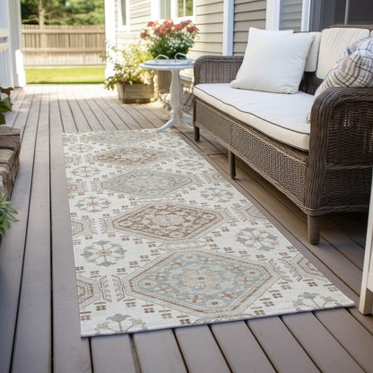 LOOMLAN Rugs Antheya Ivory Washable Indoor-Outdoor Rug