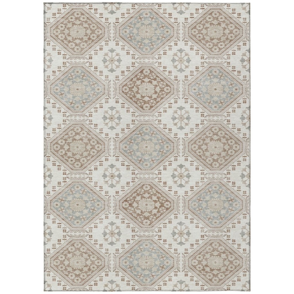 LOOMLAN Rugs Antheya Ivory Washable Indoor-Outdoor Rug