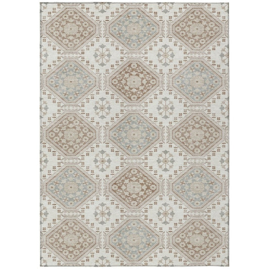 LOOMLAN Rugs Antheya Ivory Washable Indoor-Outdoor Rug