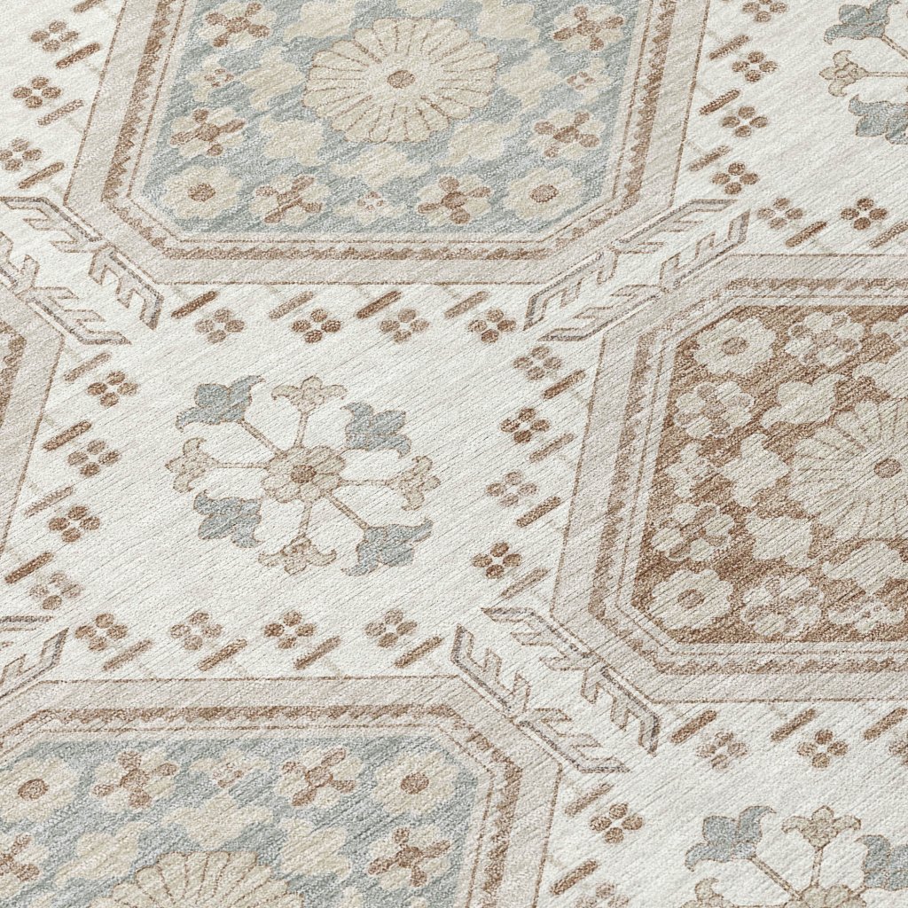 LOOMLAN Rugs Antheya Ivory Washable Indoor-Outdoor Rug