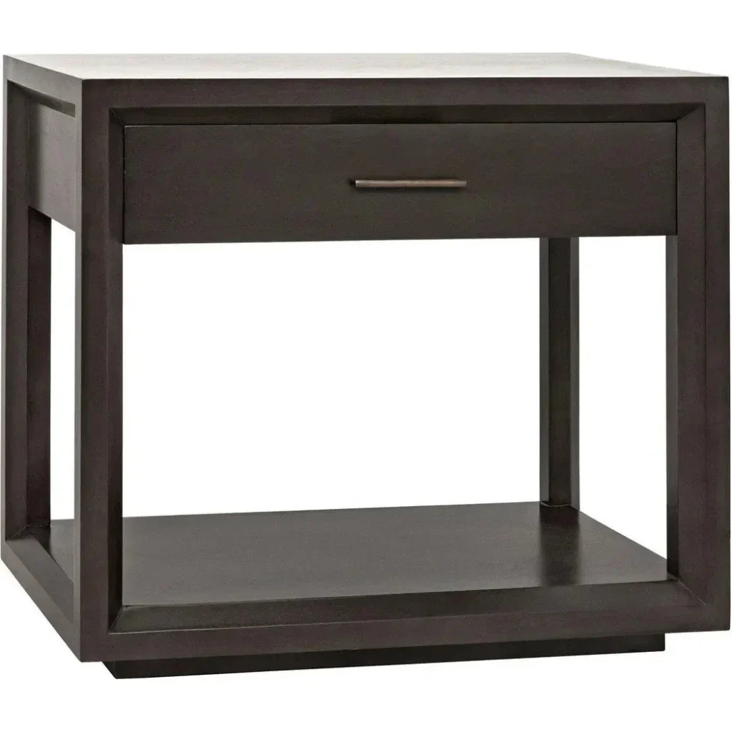 Noir Antony Rectangle Wood Side Table