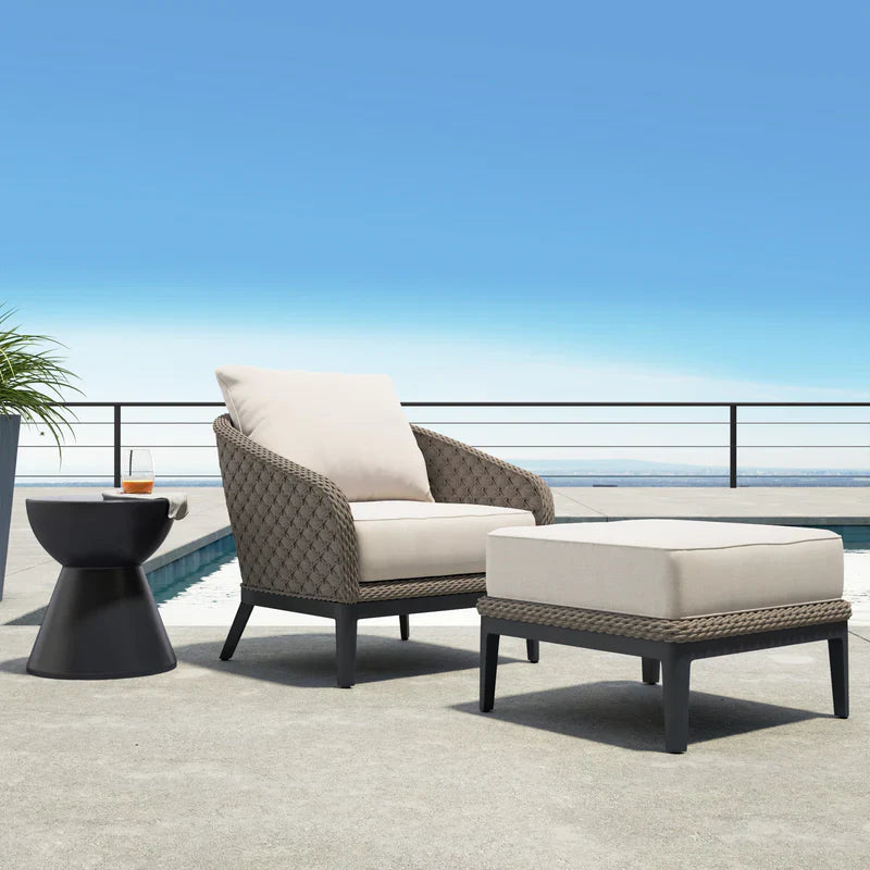 Marbella Sunbrella Upholstered Weather-Resistant Outdoor Ottoman