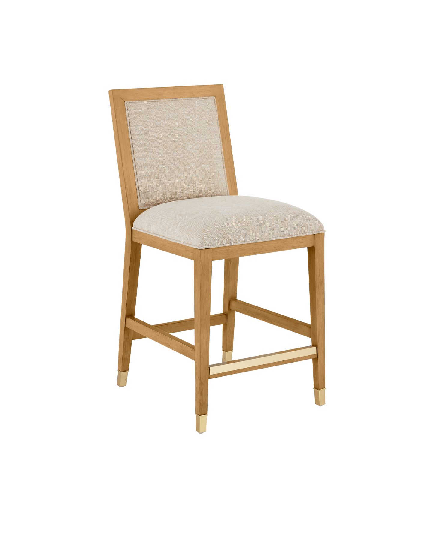 Santos Sea Sand Mahogany and Rattan Beige Armless Side Chair