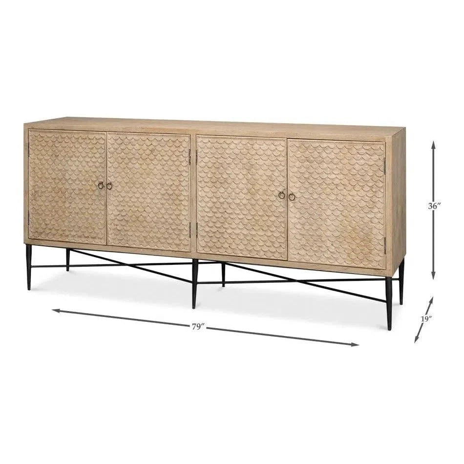 Sarreid Archie Four Door Credenza for Dining Room