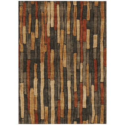 LOOMLAN Rugs Arganza Brown Washable Indoor-Outdoor Rug