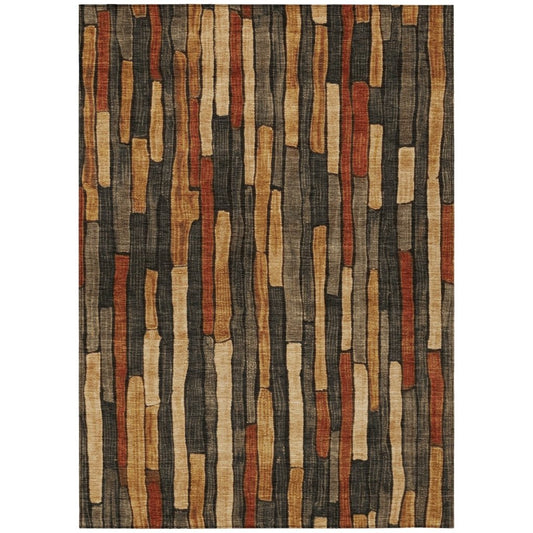 LOOMLAN Rugs Arganza Brown Washable Indoor-Outdoor Rug