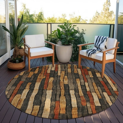 LOOMLAN Rugs Arganza Brown Washable Indoor-Outdoor Rug
