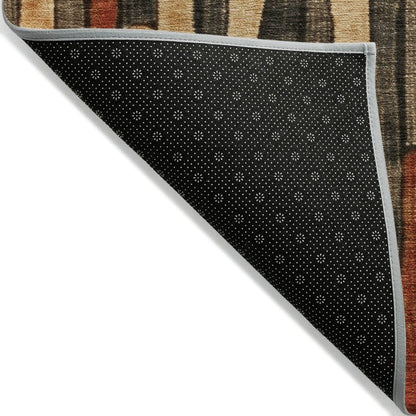 LOOMLAN Rugs Arganza Brown Washable Indoor-Outdoor Rug