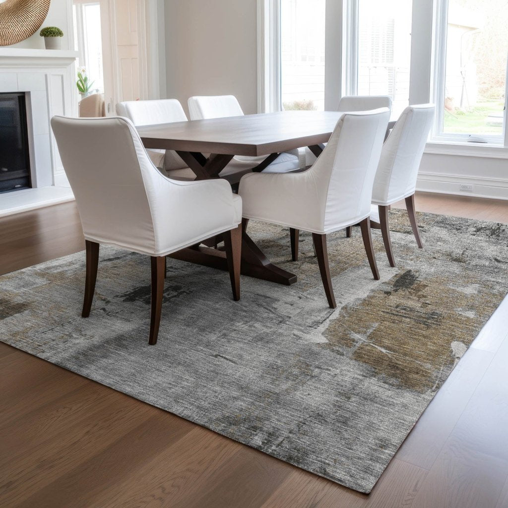 LOOMLAN Rugs Aria Gray Washable Indoor-Outdoor Rug