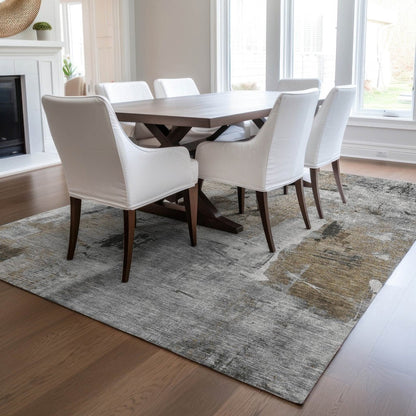 LOOMLAN Rugs Aria Gray Washable Indoor-Outdoor Rug