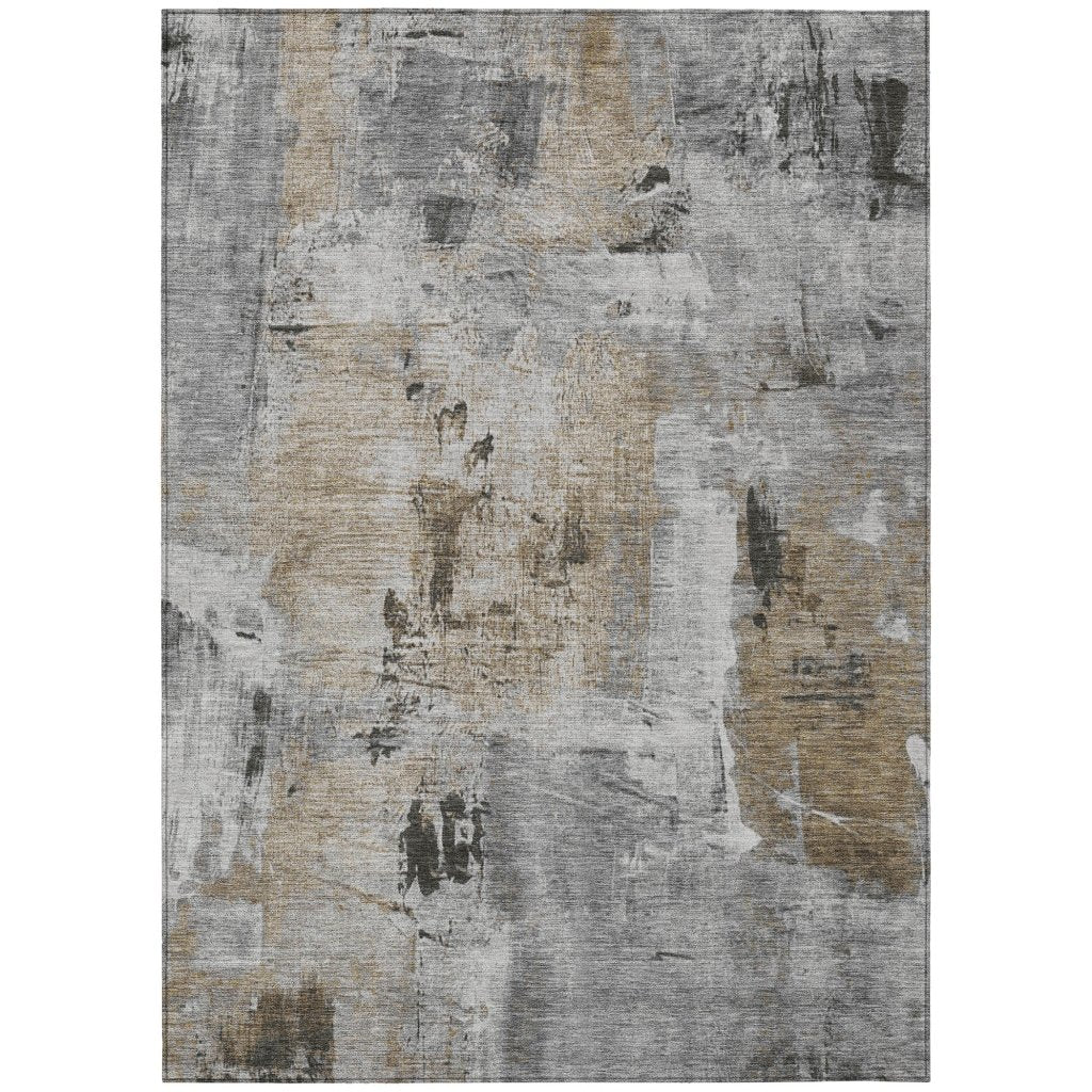 LOOMLAN Rugs Aria Gray Washable Indoor-Outdoor Rug