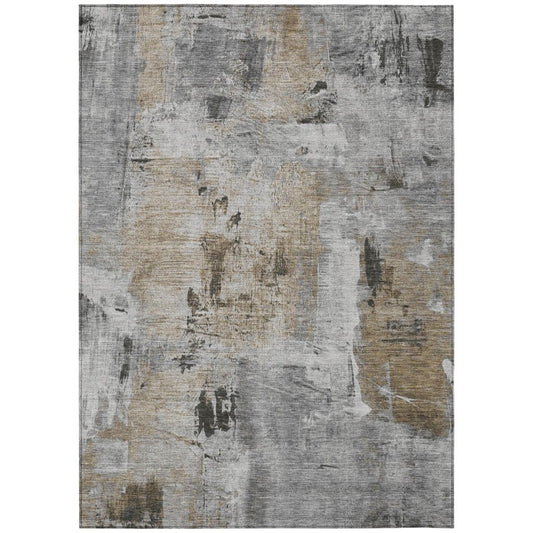 LOOMLAN Rugs Aria Gray Washable Indoor-Outdoor Rug