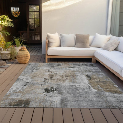 LOOMLAN Rugs Aria Gray Washable Indoor-Outdoor Rug