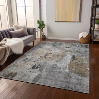 LOOMLAN Rugs Aria Gray Washable Indoor-Outdoor Rug