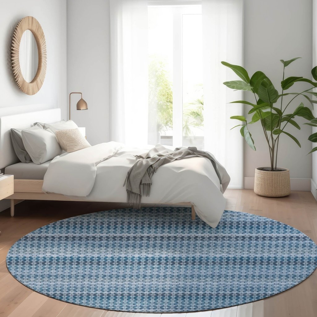 LOOMLAN Rugs Ariaelle Blue Washable Indoor-Outdoor Rug