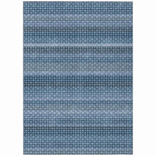 LOOMLAN Rugs Ariaelle Blue Washable Indoor-Outdoor Rug