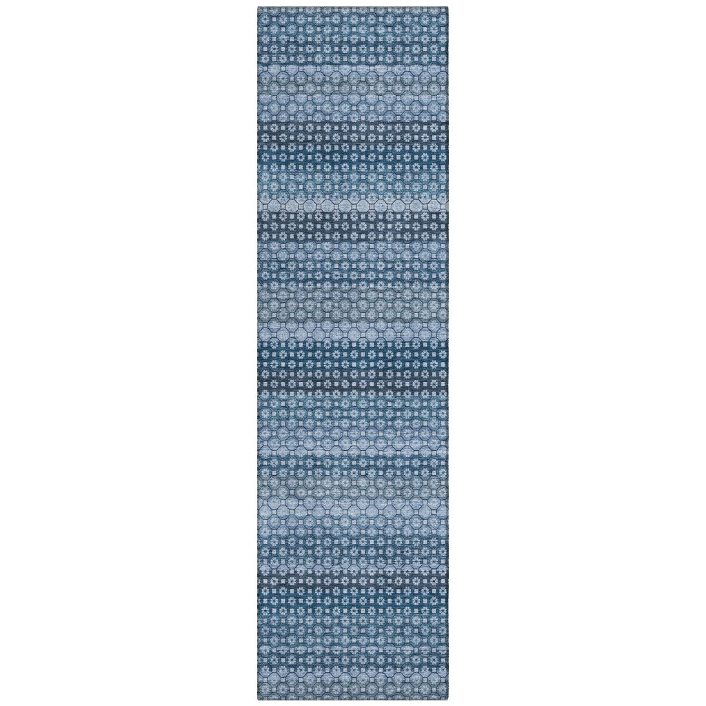 LOOMLAN Rugs Ariaelle Blue Washable Indoor-Outdoor Rug