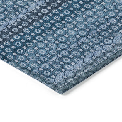 LOOMLAN Rugs Ariaelle Blue Washable Indoor-Outdoor Rug