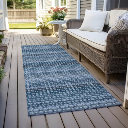 LOOMLAN Rugs Ariaelle Blue Washable Indoor-Outdoor Rug