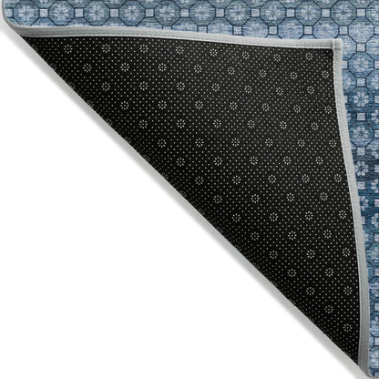 LOOMLAN Rugs Ariaelle Blue Washable Indoor-Outdoor Rug