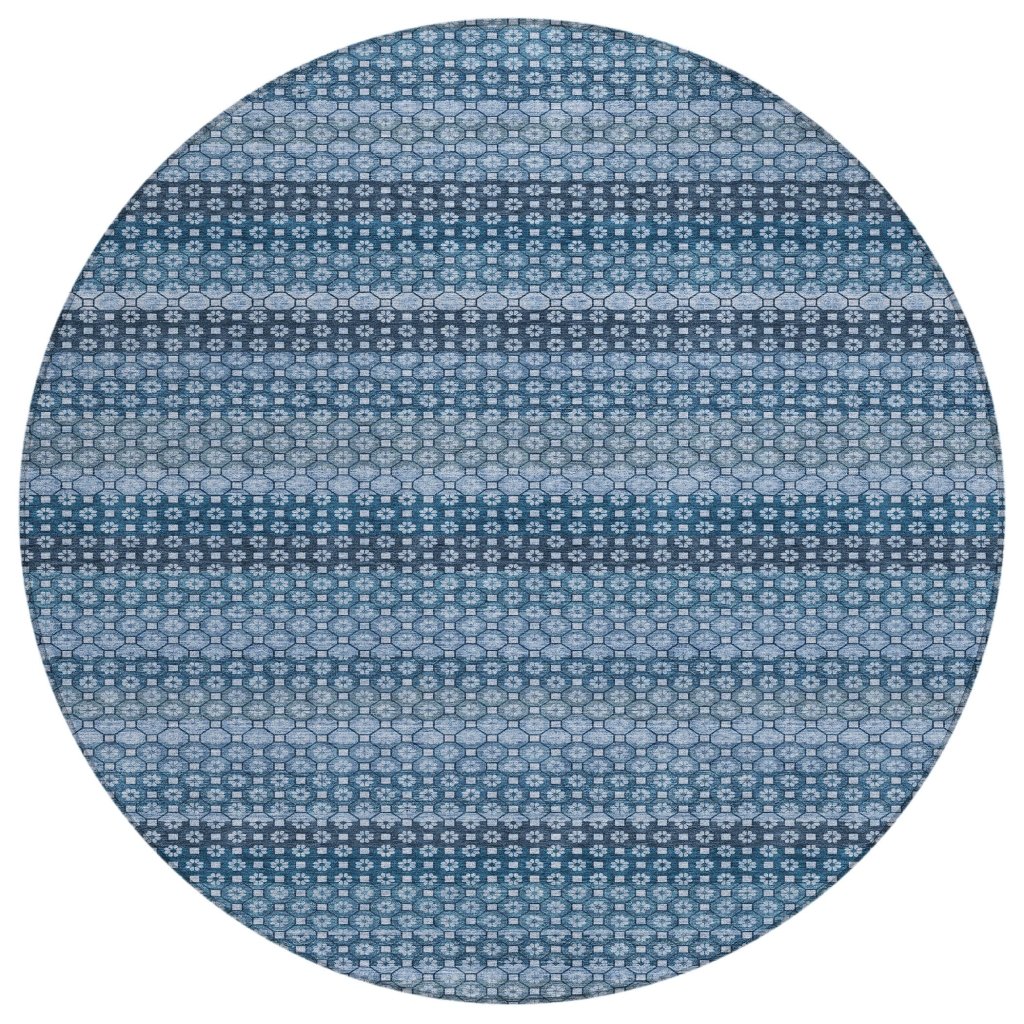 LOOMLAN Rugs Ariaelle Blue Washable Indoor-Outdoor Rug