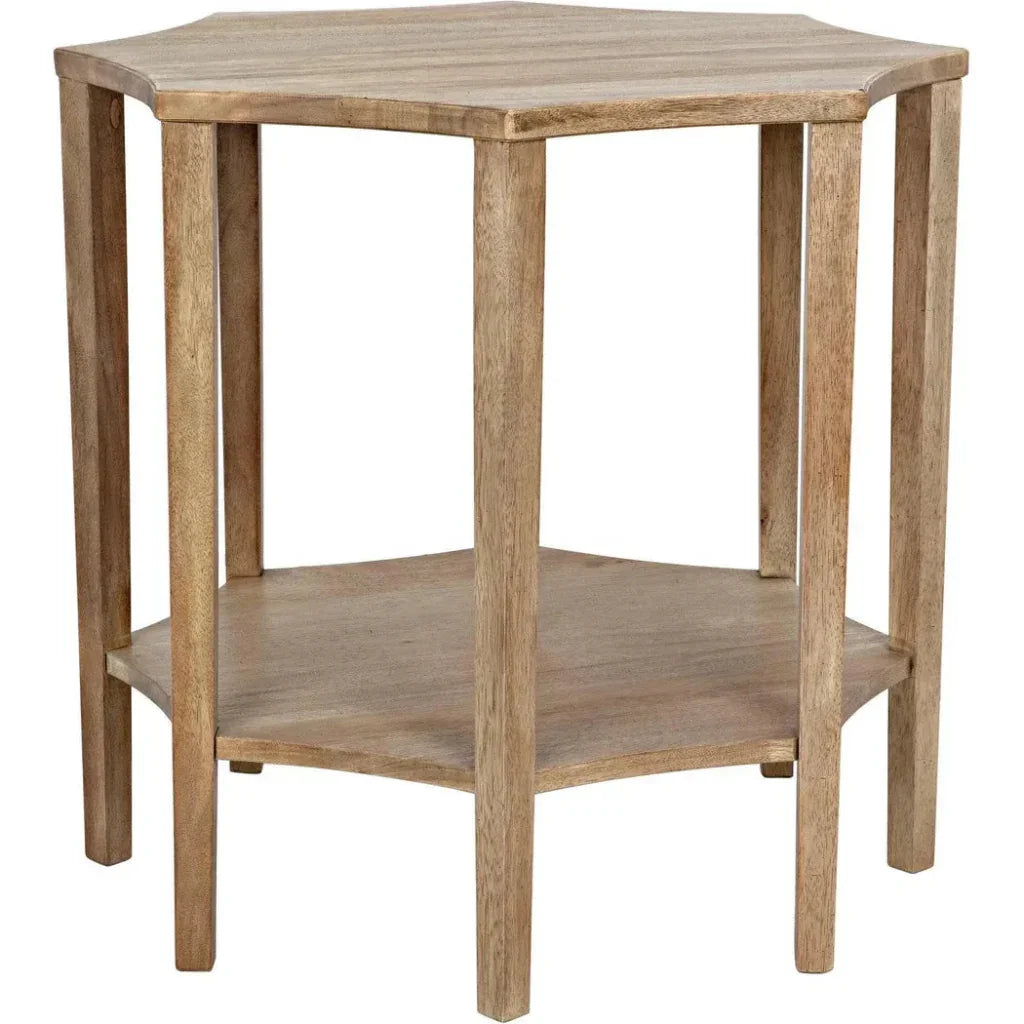 Noir Ariana Wooden Geometric Side Table