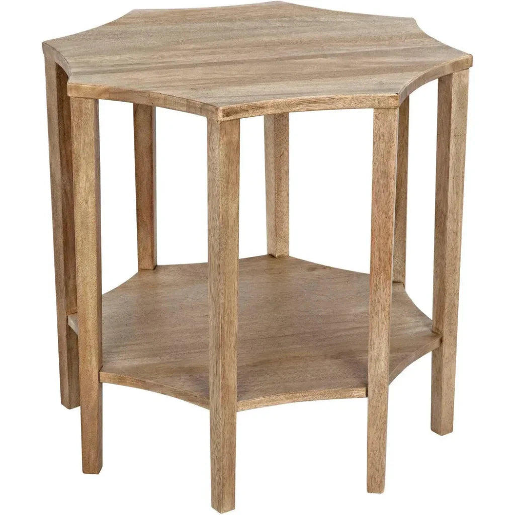 Noir Ariana Wooden Geometric Side Table
