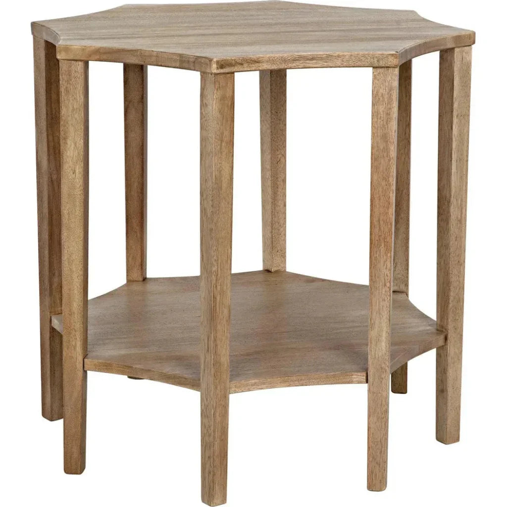 Noir Ariana Wooden Geometric Side Table