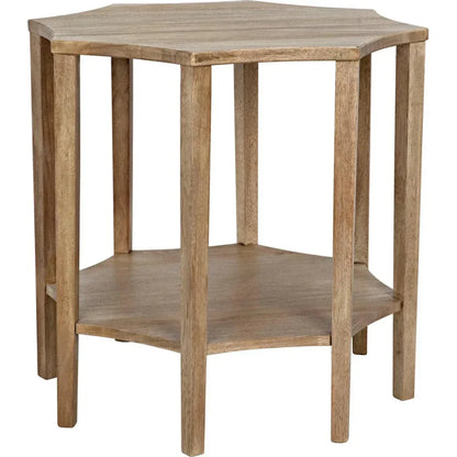 Noir Ariana Wooden Geometric Side Table