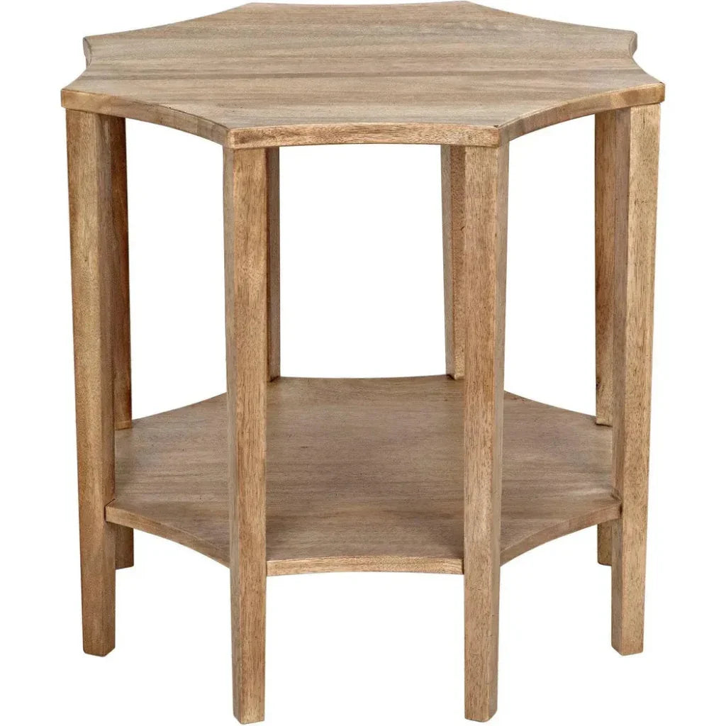 Noir Ariana Wooden Geometric Side Table