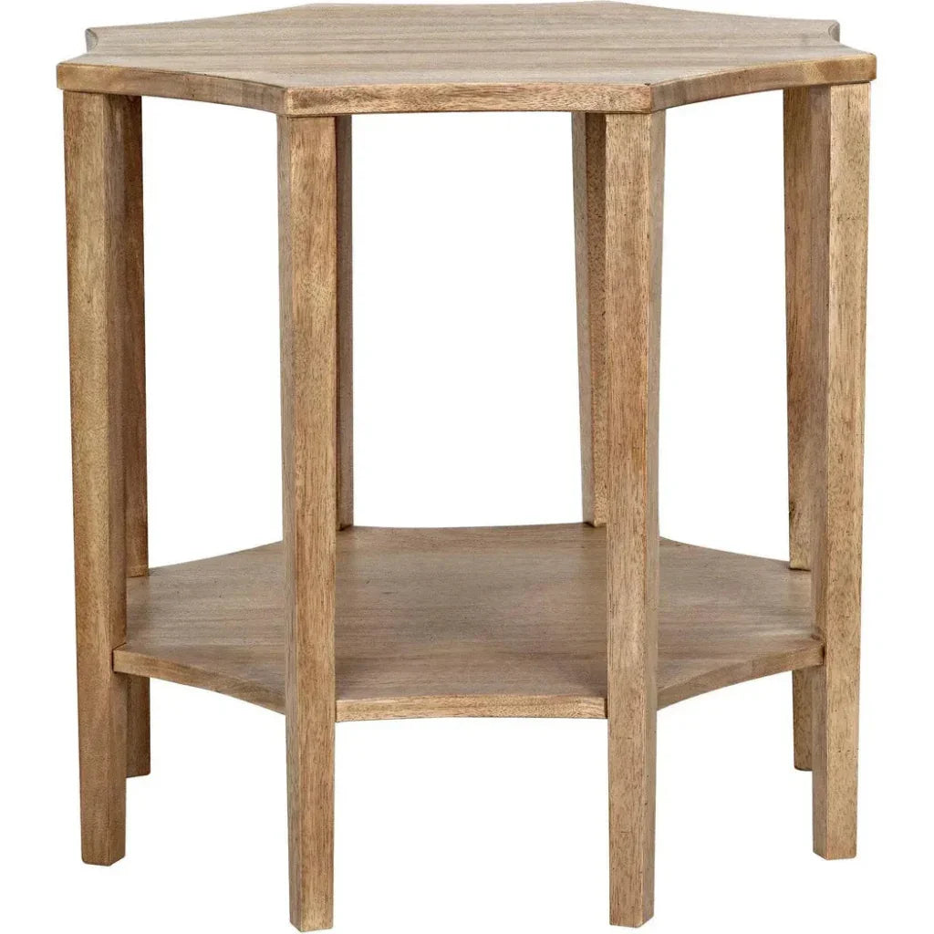 Noir Ariana Wooden Geometric Side Table