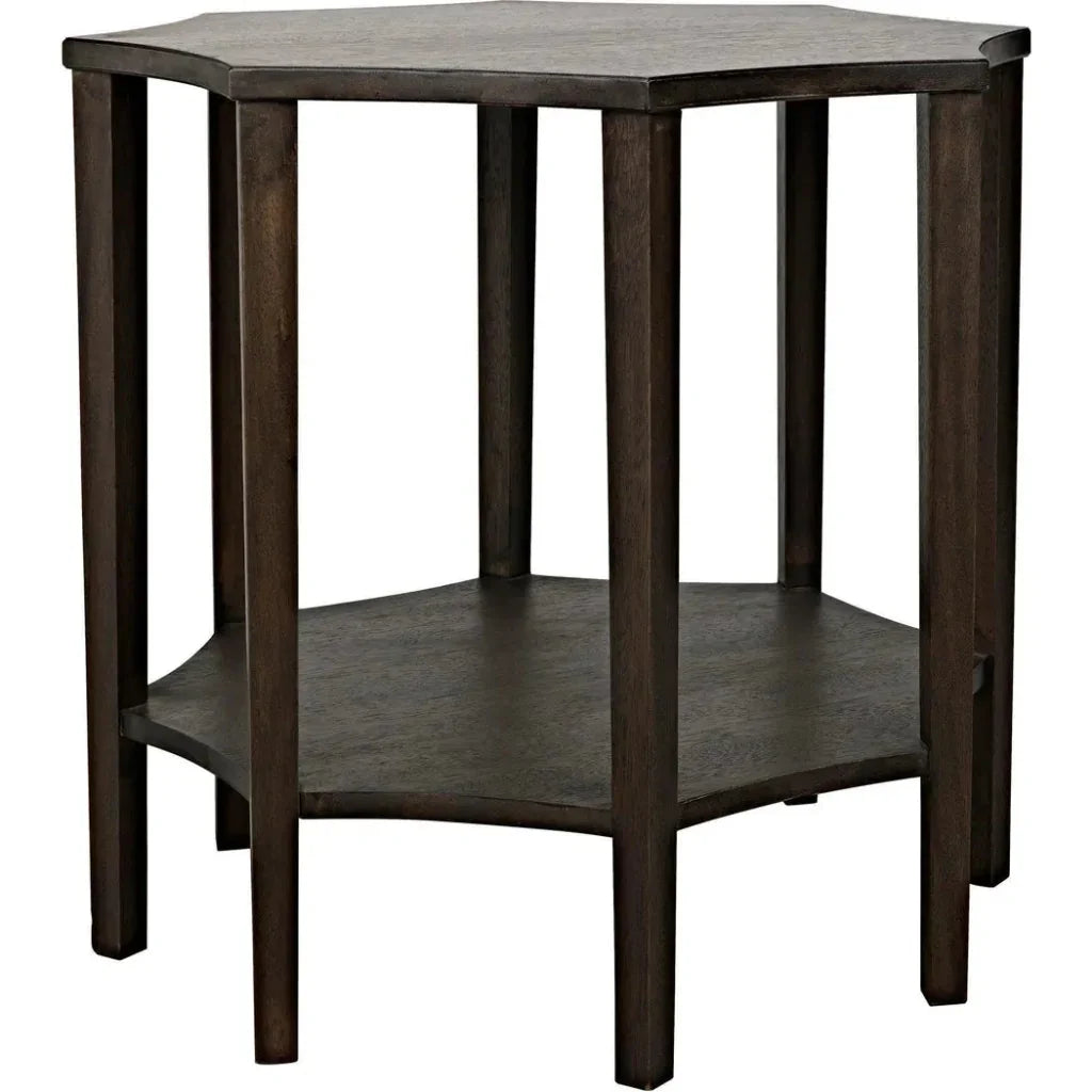 Noir Ariana Wooden Geometric Side Table