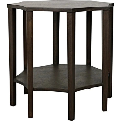 Noir Ariana Wooden Geometric Side Table