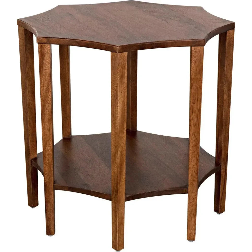 Noir Ariana Wooden Geometric Side Table